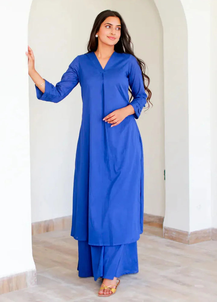 The Girl Store Pret Solid Linen 2 Piece Suit Azure