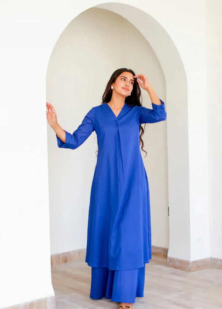 The Girl Store Pret Solid Linen 2 Piece Suit Azure
