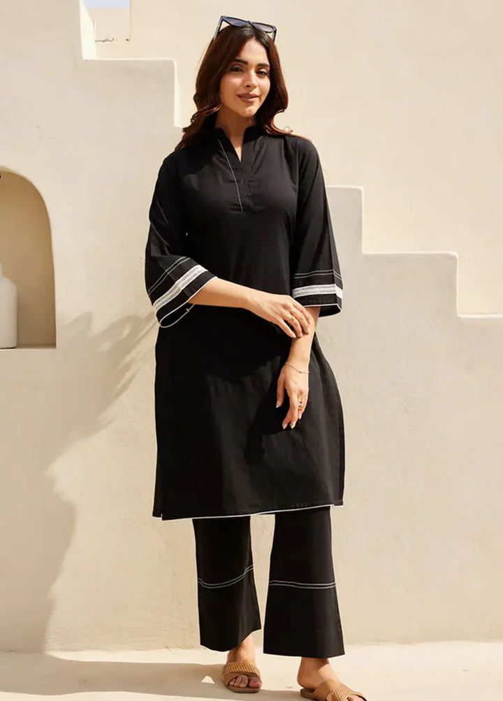 The Girl Store Pret Solid Linen 2 Piece Suit Raven