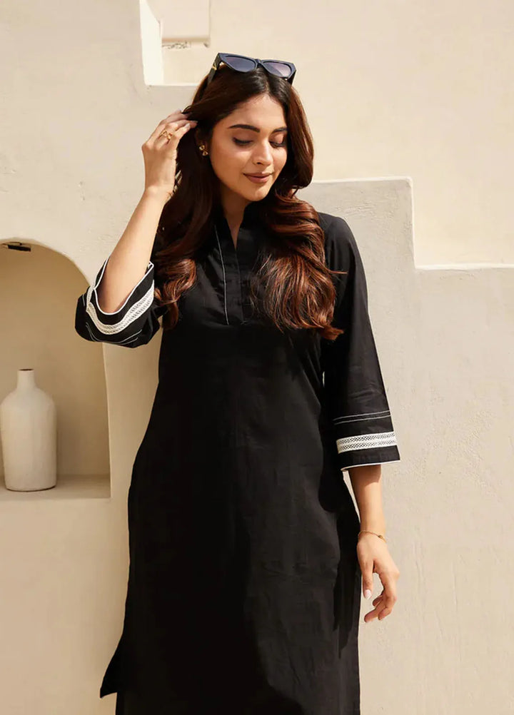 The Girl Store Pret Solid Linen 2 Piece Suit Raven