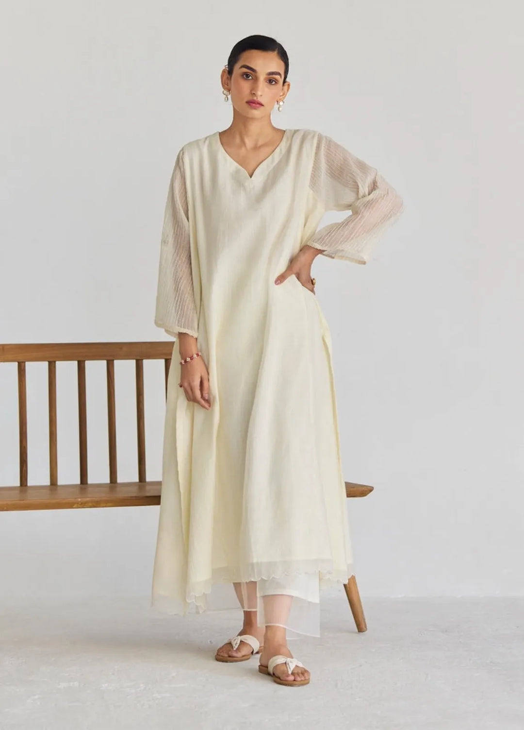 The Girl Store Pret Casual Khaddar 2 Piece Suit Cappuccino White