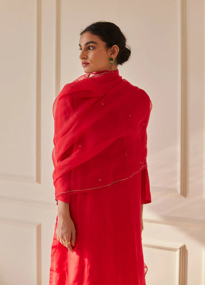 The Girl Store Pret Casual Khaddar 3 Piece Suit Crimson