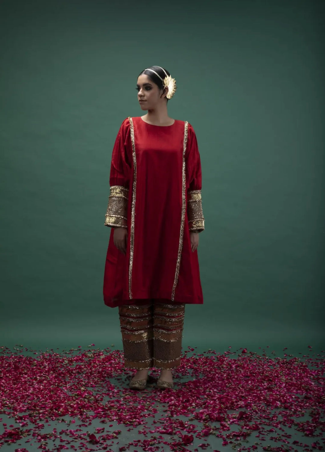 The Girls Store Pret Solid Raw Silk 2 Piece Suit Anarkali