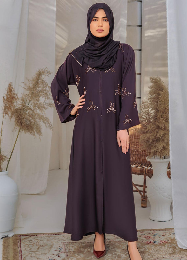 The Great Master (TGM)  Korean Nida Front Open Abaya Ruby