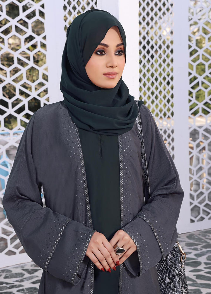 The Great Master (TGM)  Hareer Coat Style Abaya Diamond Grey
