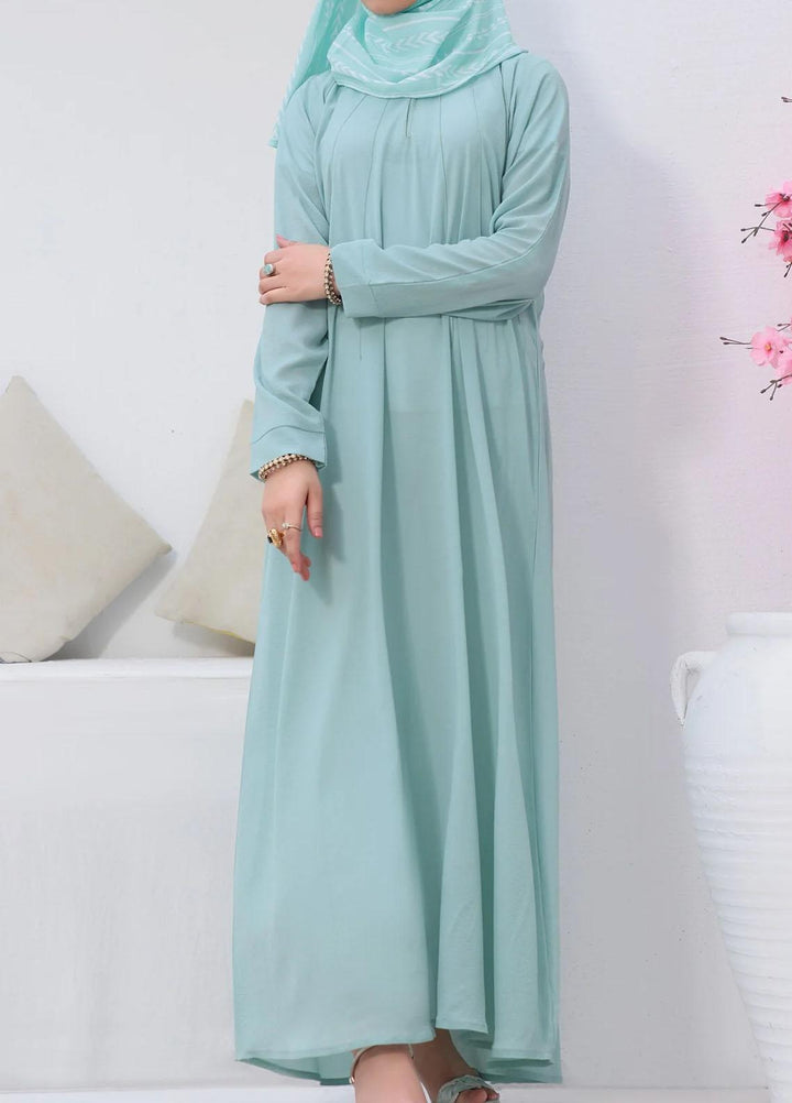 The Great Master (TGM)  Nida Front Closed Style Abaya Minty Breeze