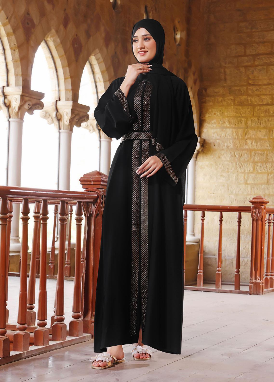 The Great Master (TGM)  Georgette Front Open Style Abaya Ambreen