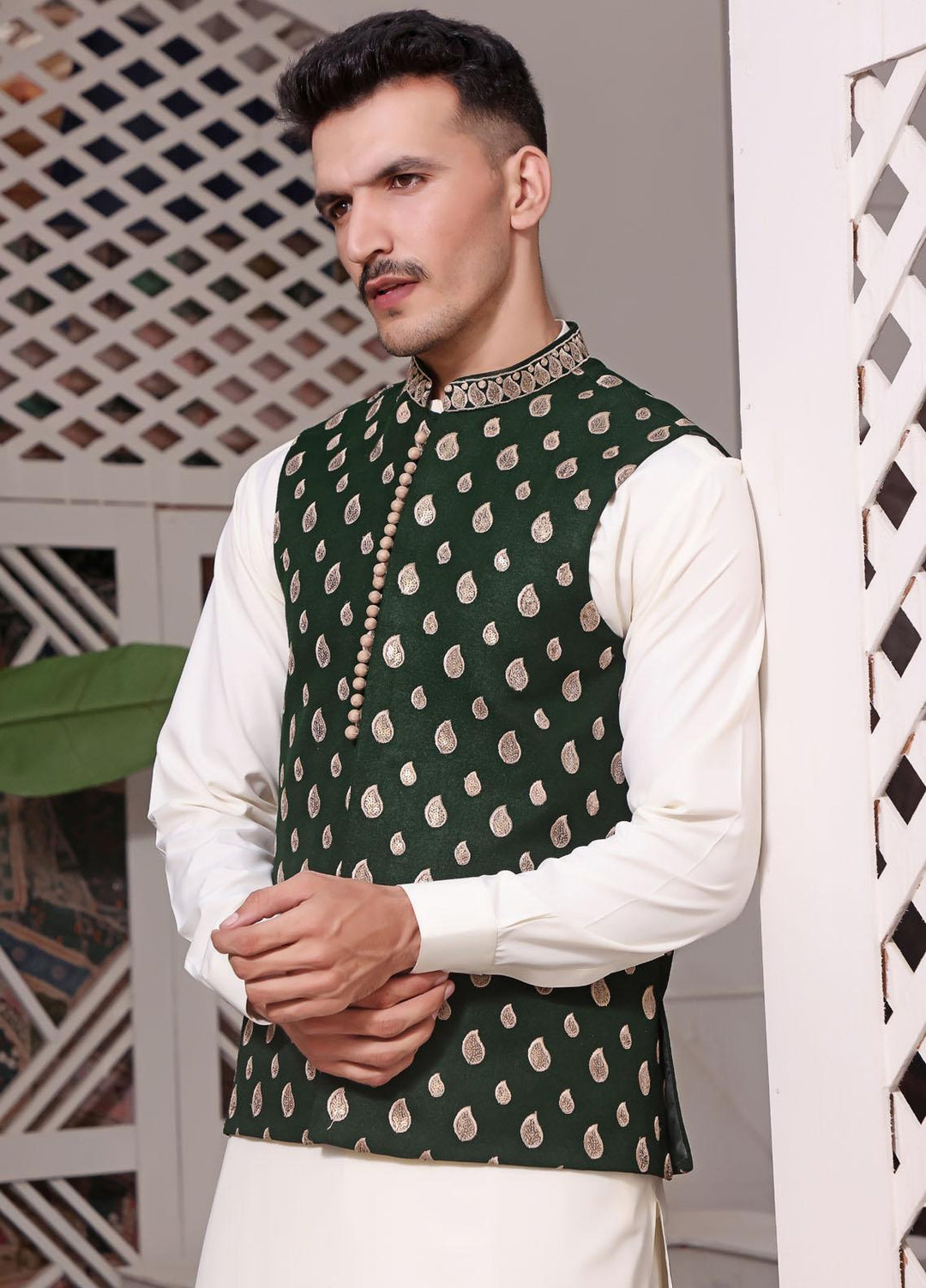 The Great Master (TGM) Raw Silk Festive Waistcoat for Men - TGM22MW Timberland