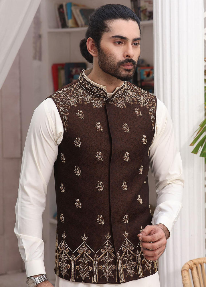 The Great Master (TGM) Jamawar Formal Men Waistcoat -  BRICKWOOD RADIANCE