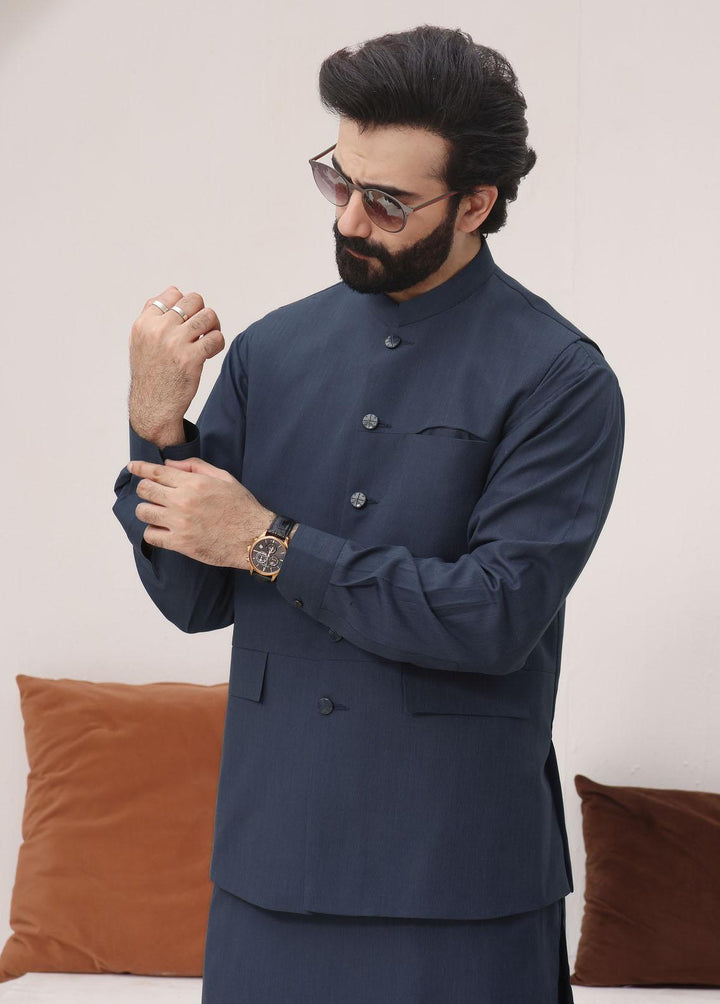 The Great Master (TGM) Blended Formal 3 Piece Suit for Men -  Moonlight Blue