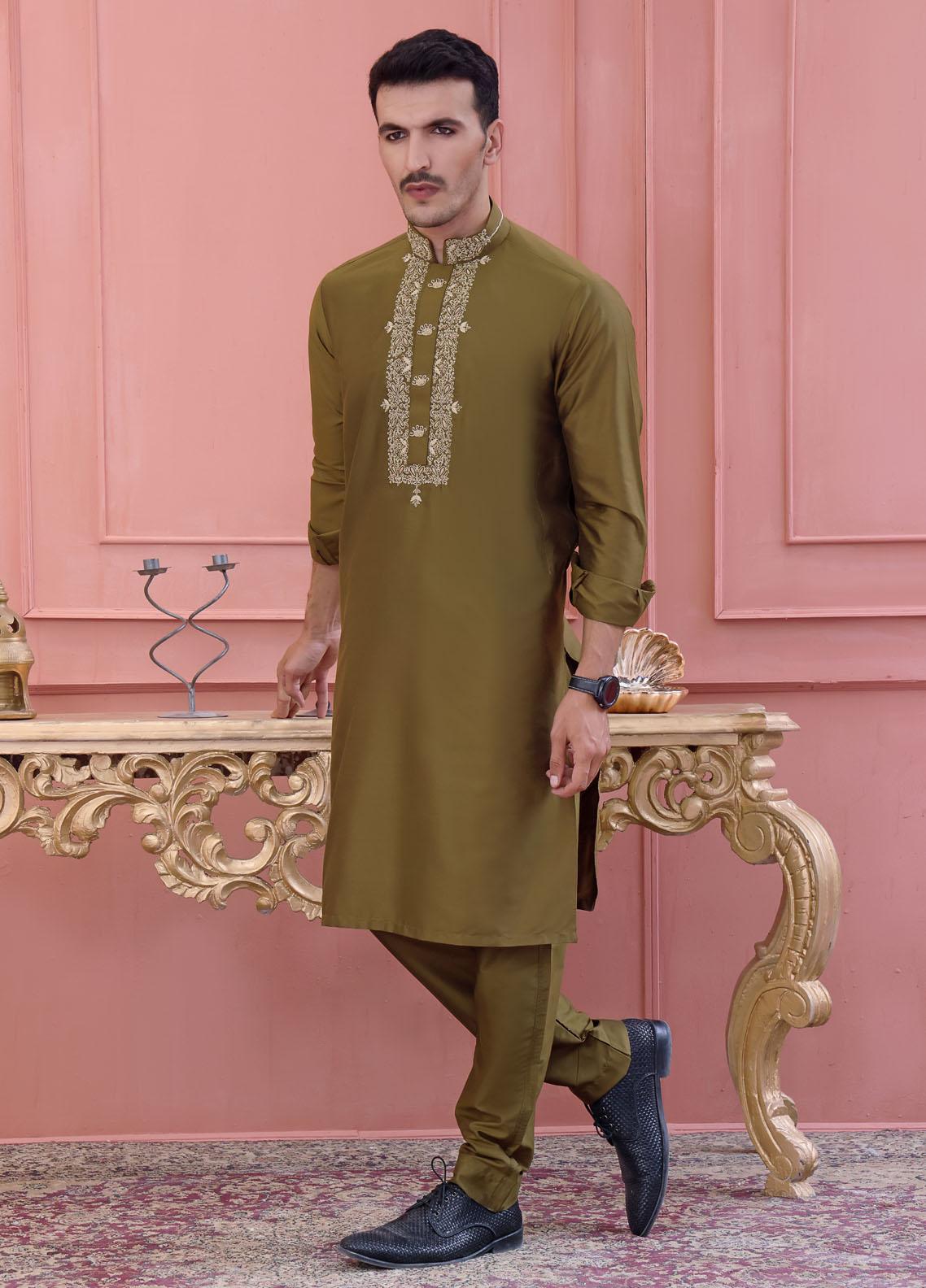 The Great Master (TGM) Missouri Formal Men Kurta Pajama -  TGM22MNF Bone Black