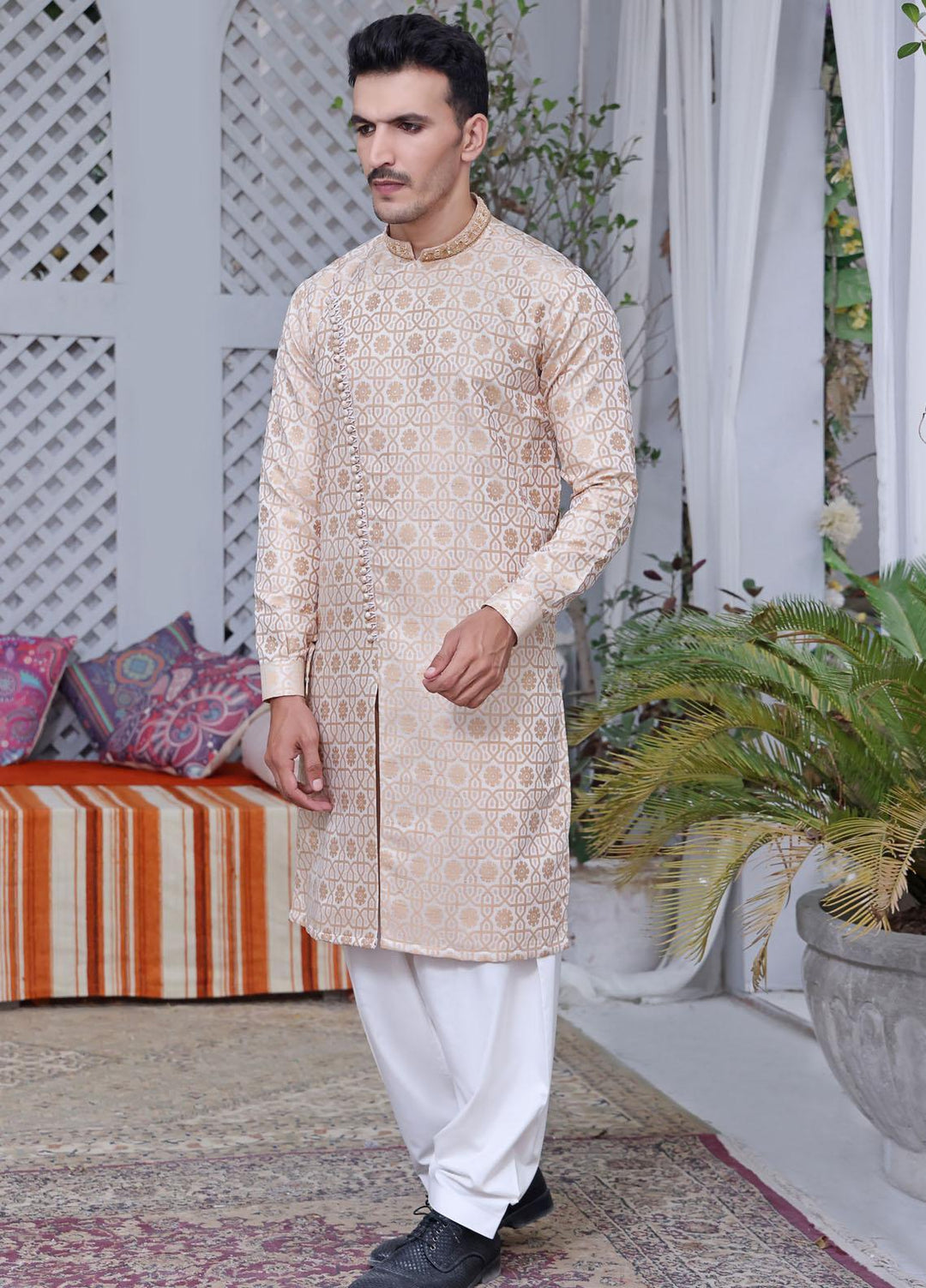 The Great Master (TGM) Atlas Festive Kurta Pajama for Men - Maple Leaf