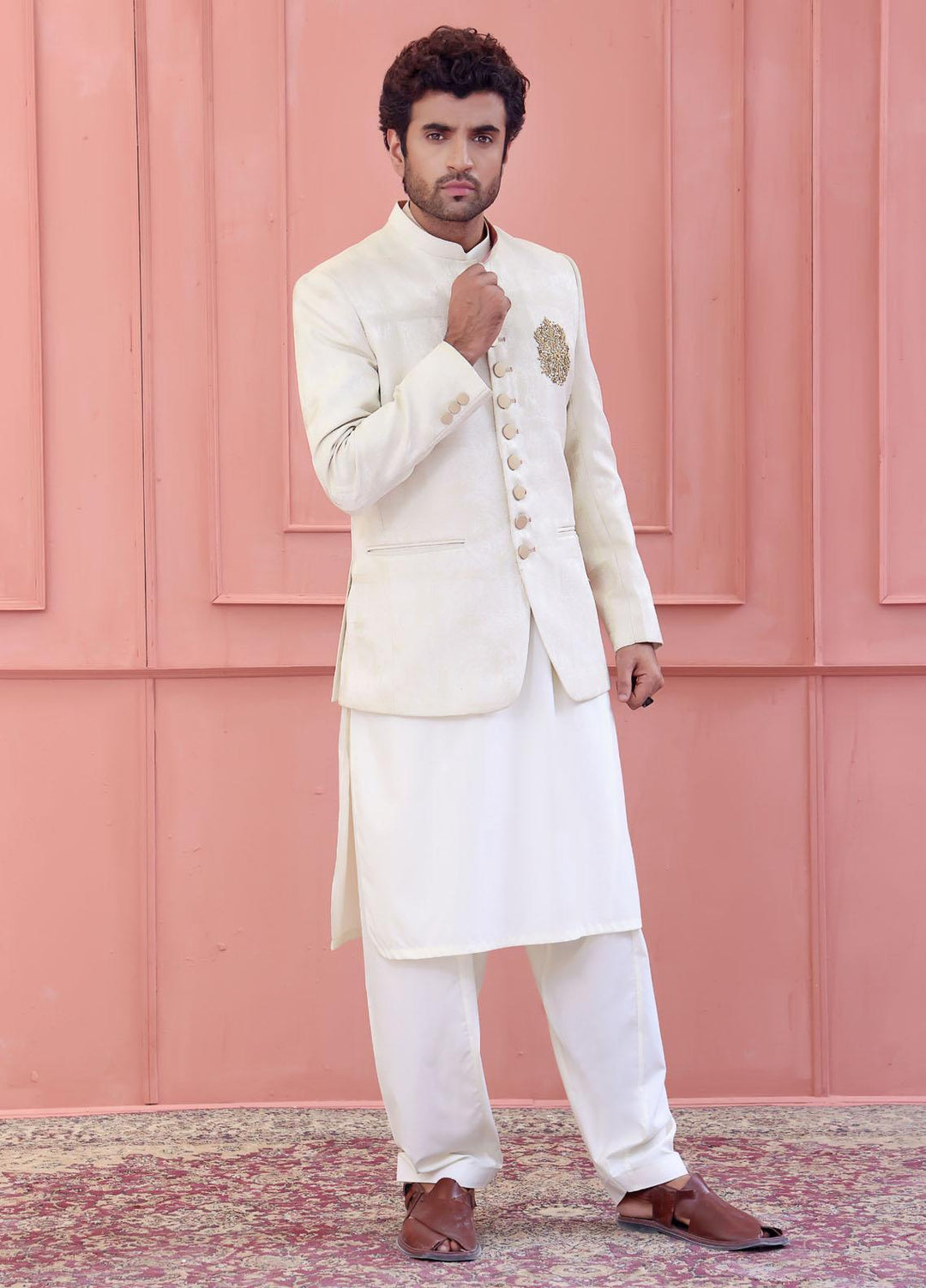 The Great Master (TGM) Jamawar Festive Prince Coat for Men - Prince Coat 57