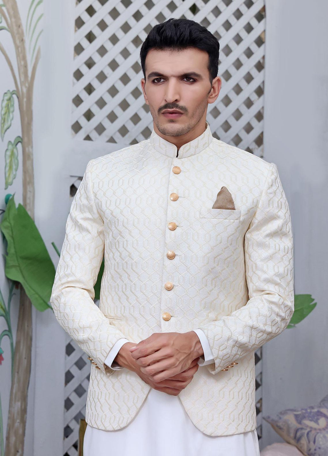 The Great Master (TGM) Jamawar Festive Prince Coat for Men -  Prince Coat 60