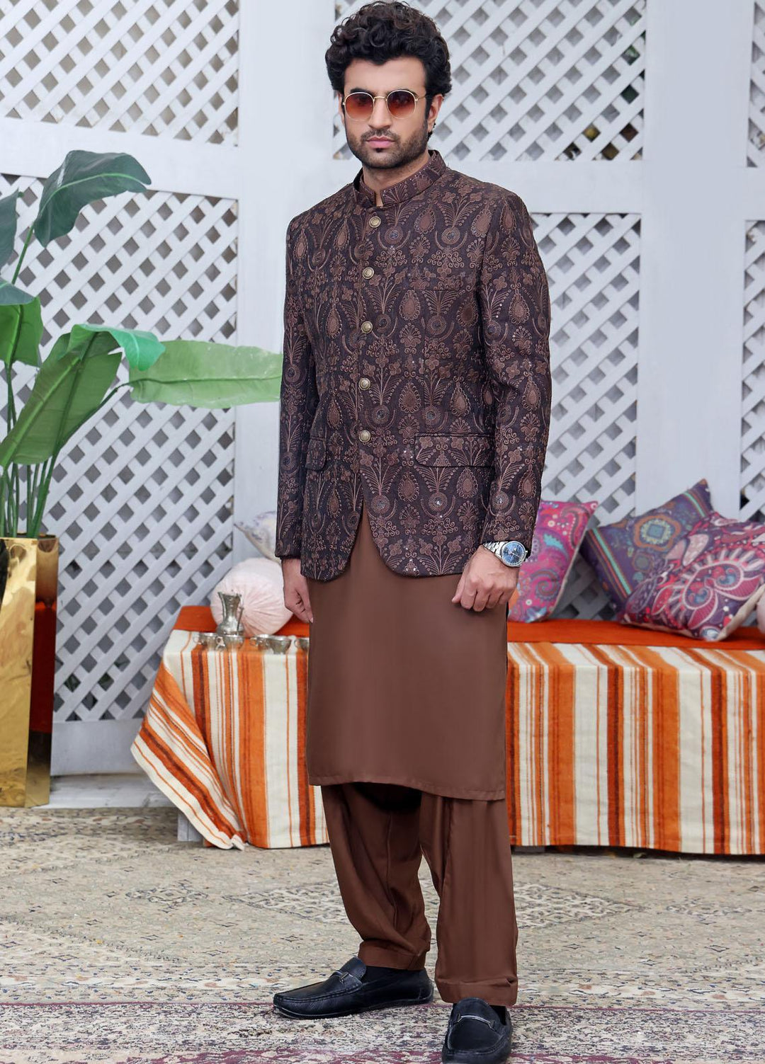 The Great Master (TGM) Jamawar Festive Prince Coat for Men -  Prince Coat 62