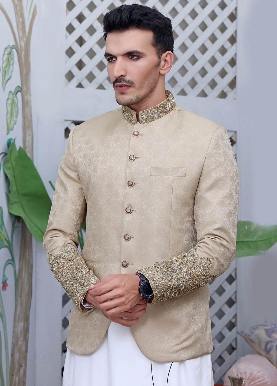 The Great Master (TGM) Jamawar Festive Prince Coat for Men - Prince Coat 63