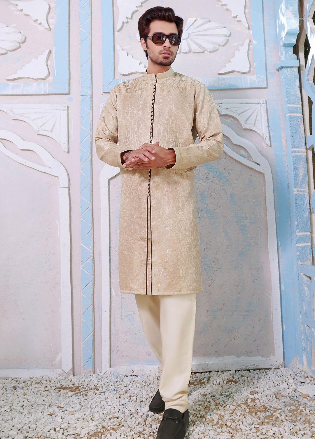The Great Master (TGM) Jamawar Formal Kurta Pajama for Men -  Mocha Magic