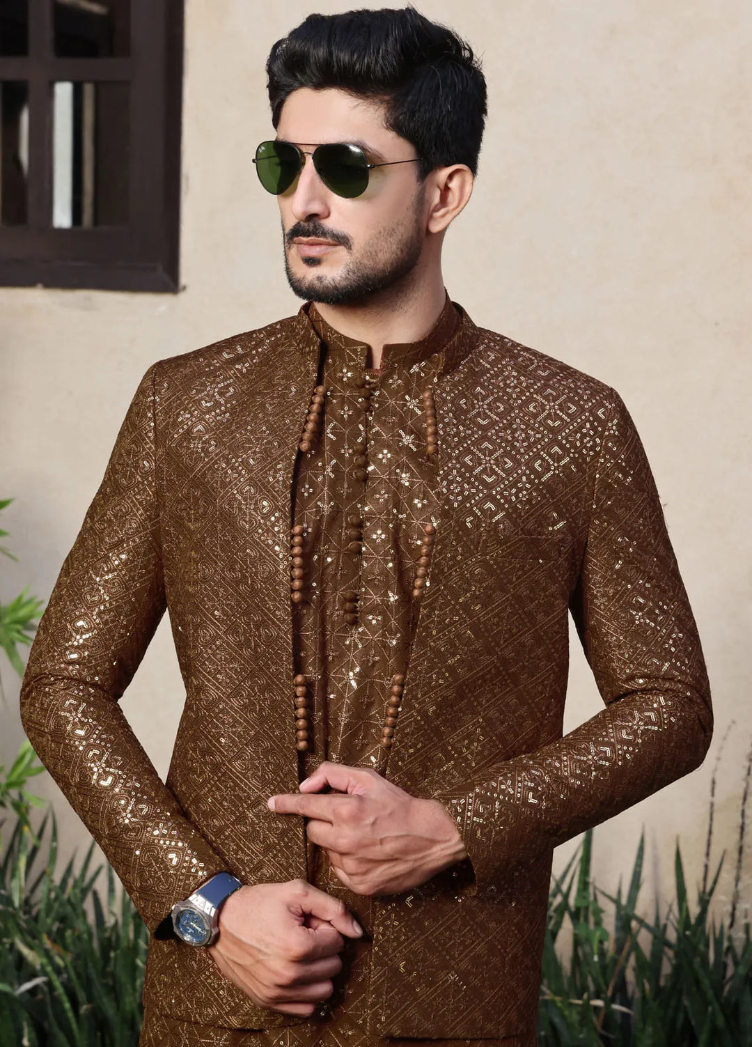 The Great Master TGM Embroidered Men Prince Coat - Prince Coat 104