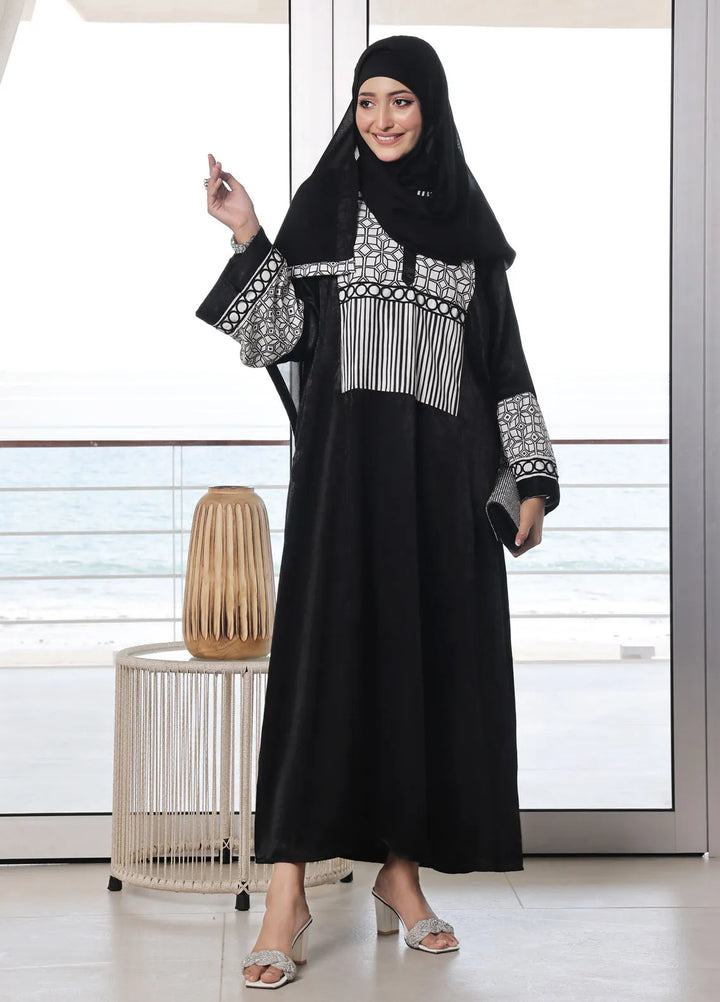 The Great Master (TGM)  Georgette Front Open Style Abaya Shahzia