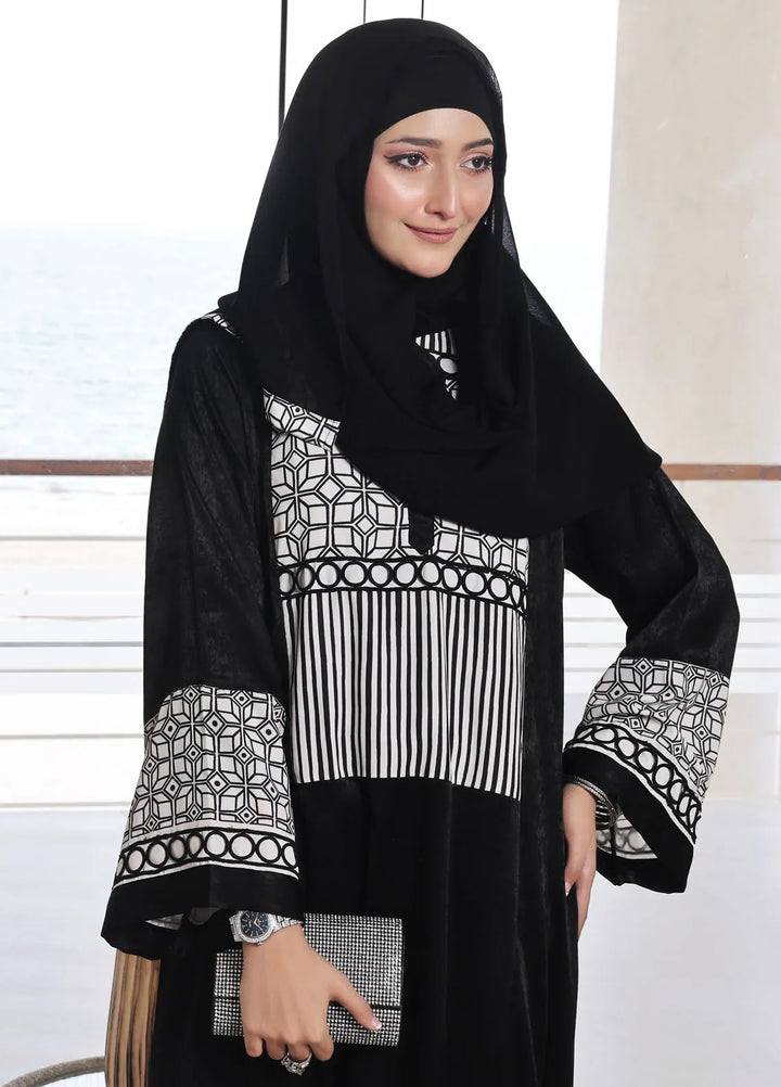 The Great Master (TGM)  Georgette Front Open Style Abaya Shahzia