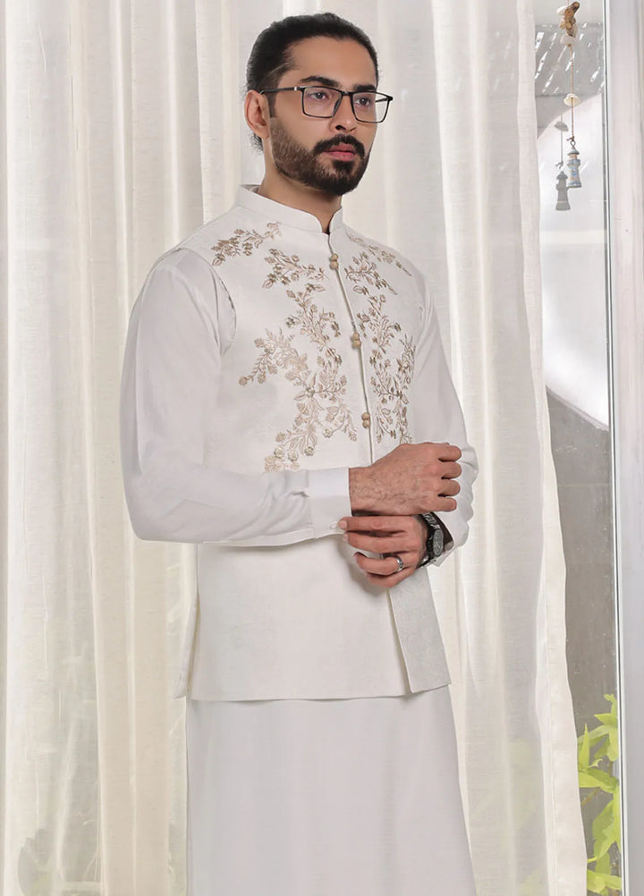 The Great Master (TGM) Jamawar Formal Men Waistcoat - Crystal Cascade