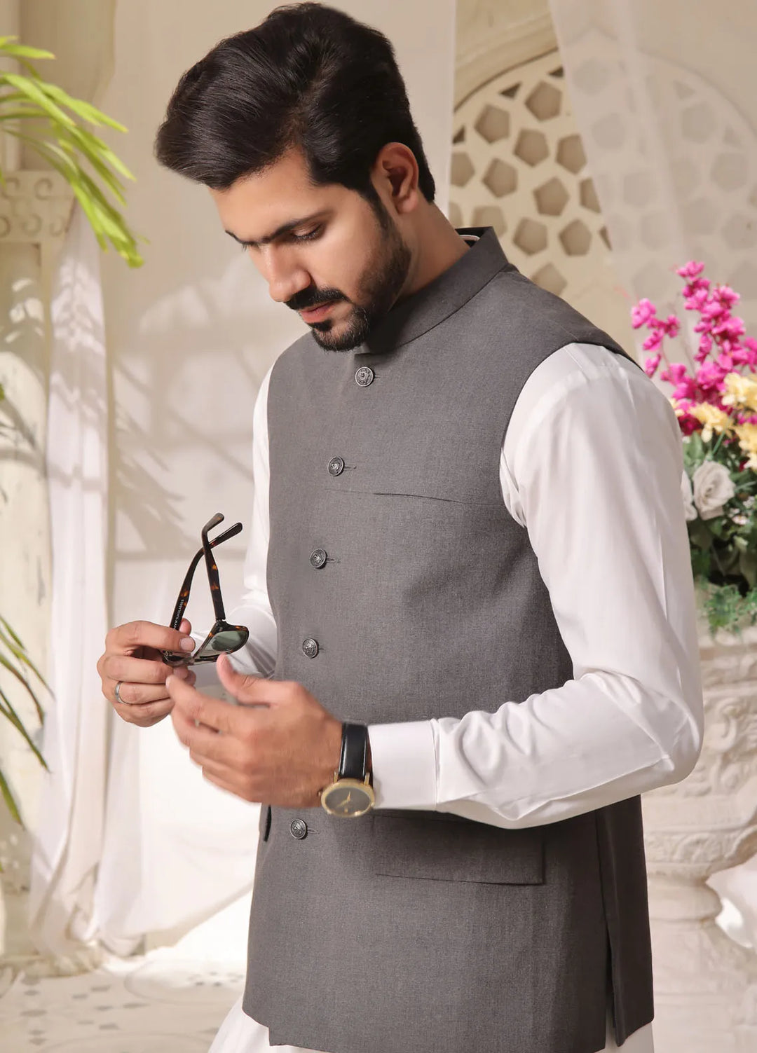 The Great Master (TGM) Suiting Formal Men Waistcoat - Steel Striker