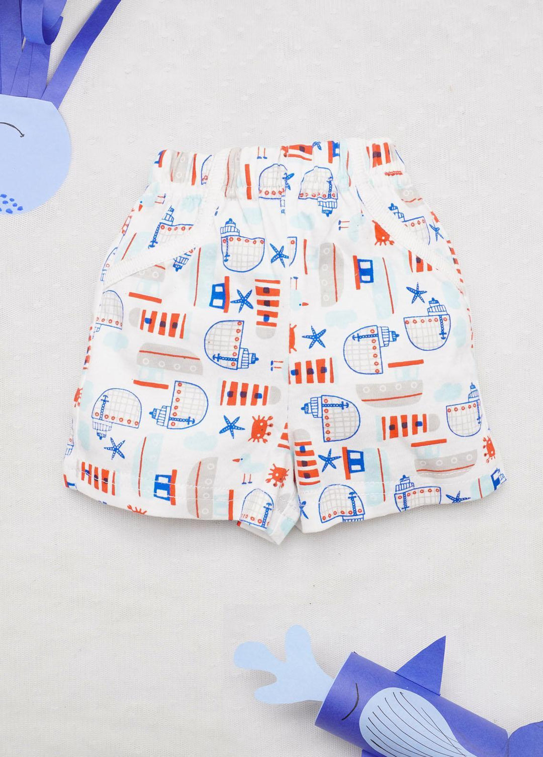 The Nest Cotton Fancy Shorts for Boys - THE DEEP IN THE MARINE SHORTS