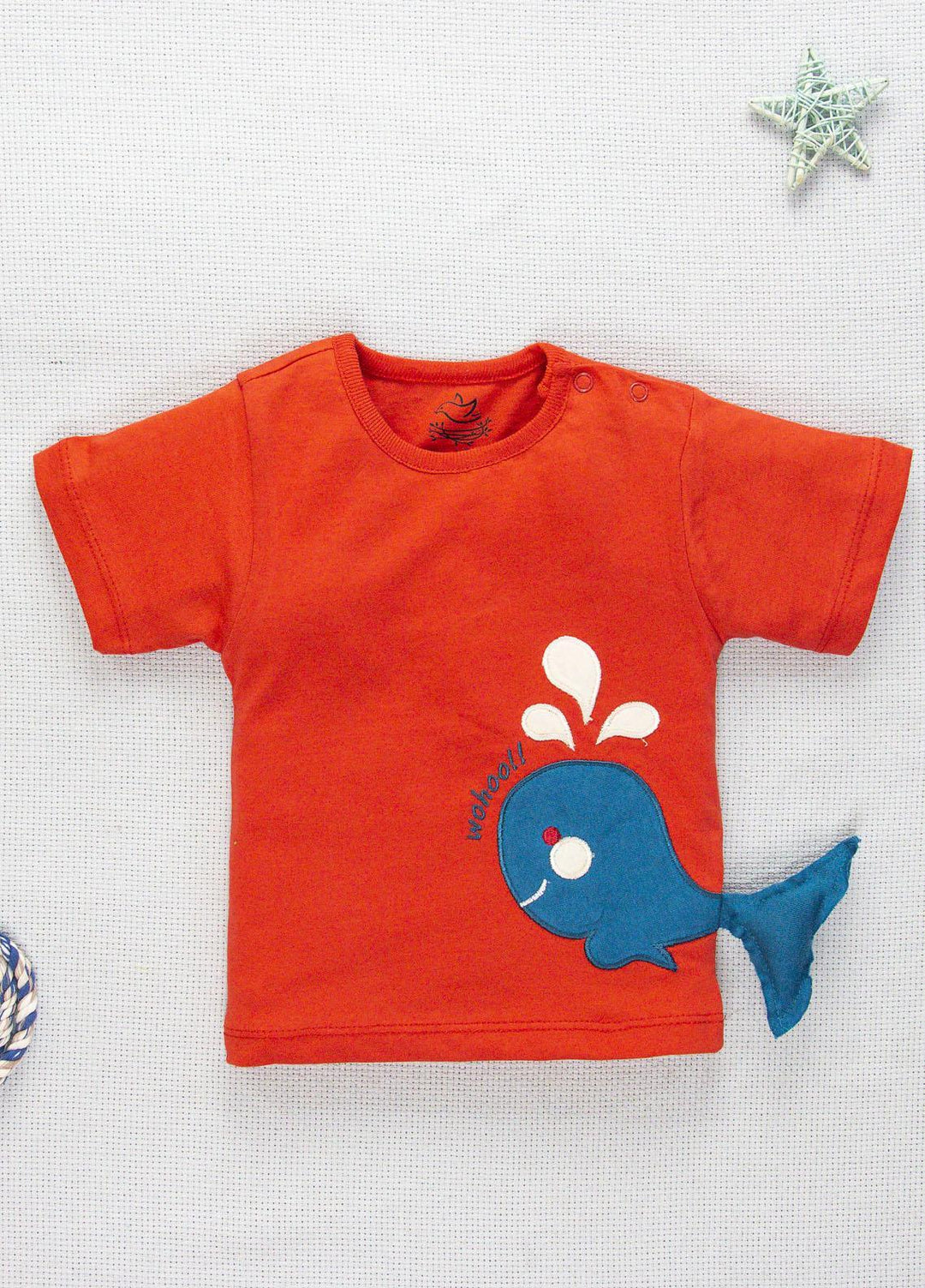 The Nest Cotton Fancy T-Shirt Short Sleeve for Kids - Short Sleeve T-Shirt (Red)