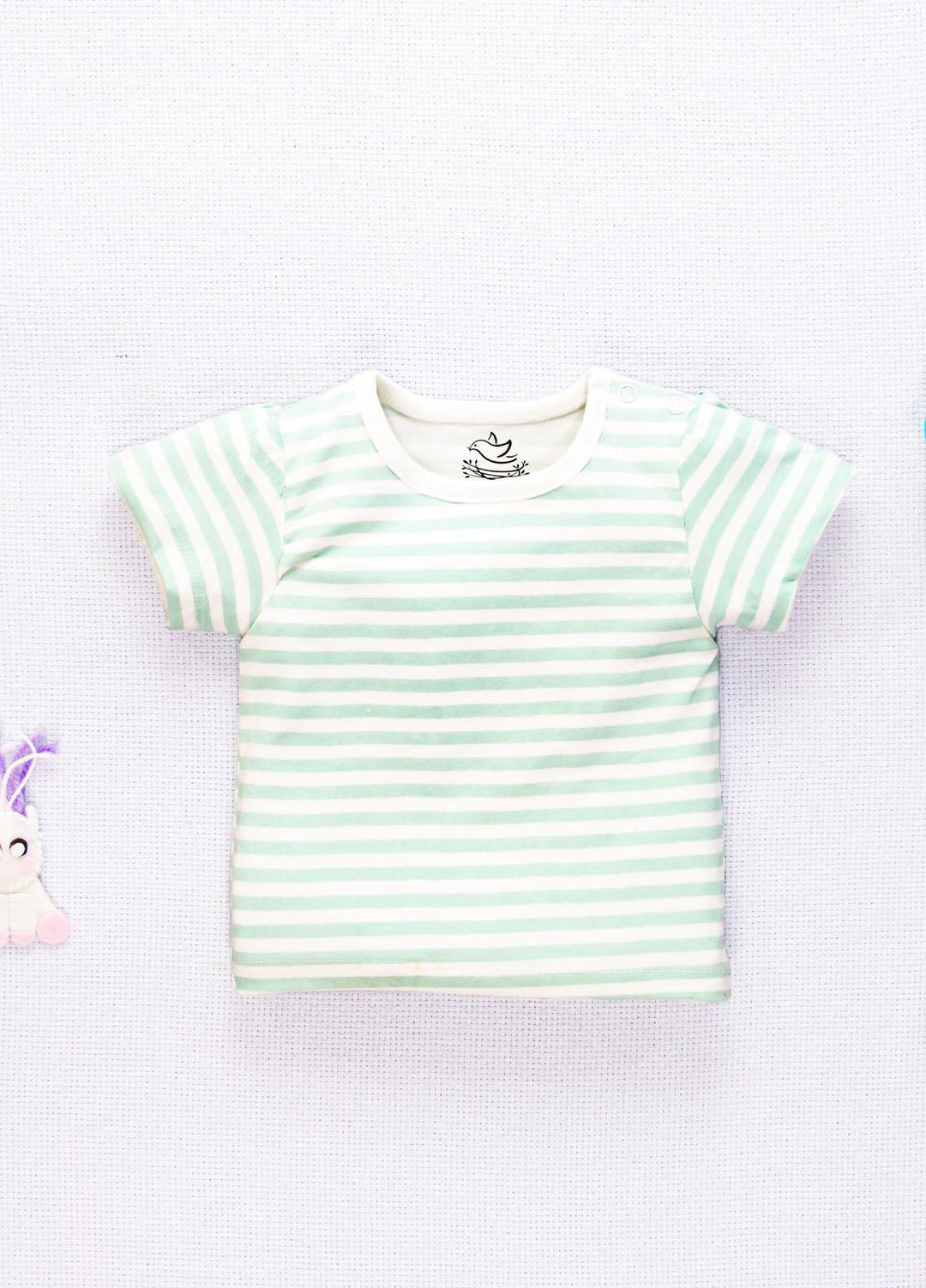 The Nest Cotton Fancy Kids T-Shirt Short Sleeve - Short Sleeve T-Shirt (Stripe)