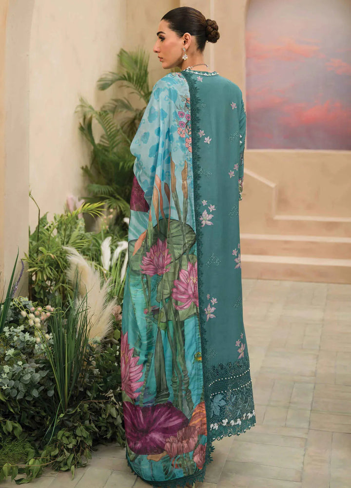 The Painted Garden by Afrozeh Embroidered Lawn Suit Unstitched 3 Piece AF24PG D-01 Stellar Sage - Summer Collection