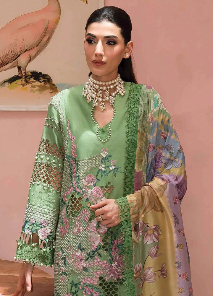 The Painted Garden by Afrozeh Embroidered Lawn Suit Unstitched 3 Piece AF24PG D-02 Celestial Bouquet - Summer Collection