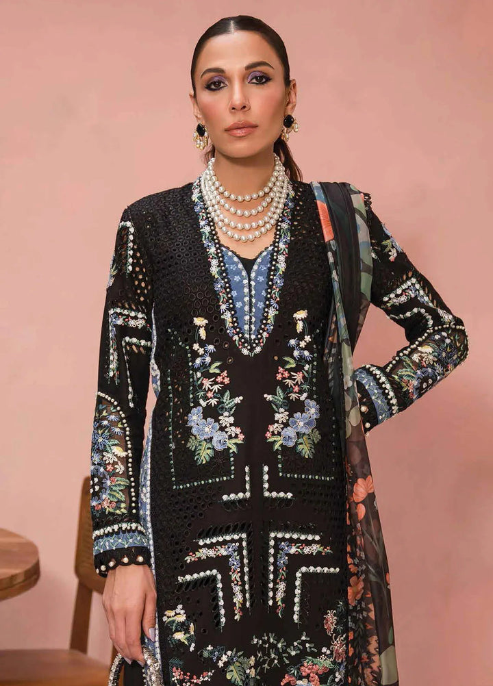 The Painted Garden by Afrozeh Embroidered Lawn Suit Unstitched 3 Piece AF24PG D-03 Midnight Muse - Summer Collection