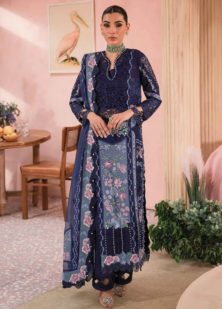 The Painted Garden by Afrozeh Embroidered Lawn Suit Unstitched 3 Piece AF24PG D-10 Bluebell - Summer Collection