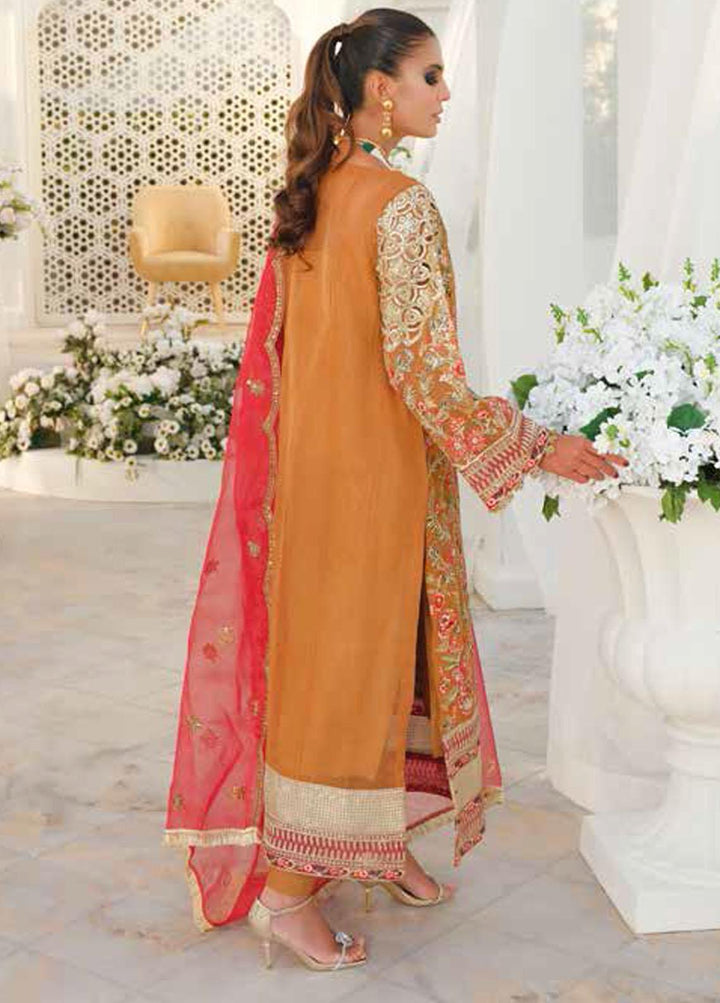 The Royal Mansion by Freesia Embroidered  Suits Unstitched 3 Piece FRE22RM FFD-0081 Hazel Gold - Wedding Collection