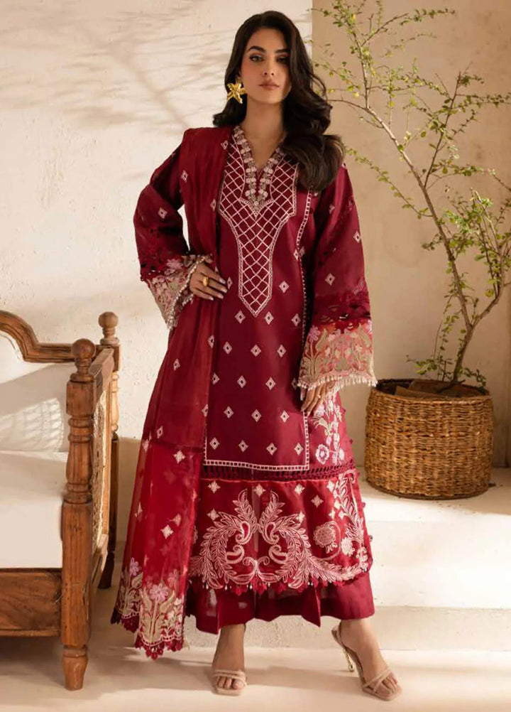 The Summer Garden By Parishay Embroidered Lawn Suit Unstitched 3 Piece PR25TS SG-12 - Summer Collection