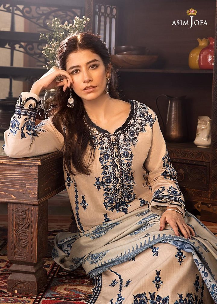 The Syra Edit by Asim Jofa Embroidered  Suits Unstitched 3 Piece AJ22SE AJK-12 - Winter Collection