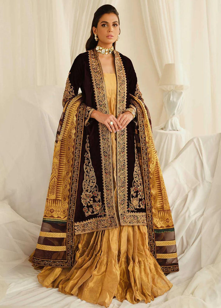 The Velvet Dream By Maryum N Maria Embroidered Velvet Suits Unstitched 3 Piece MNM22VD Nara (MFG-0024) - Luxury Collection