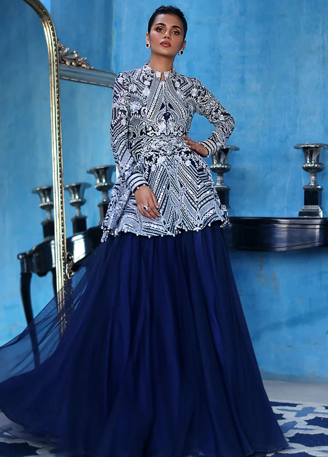 Thread and Motifs Pret Embroidered Net 2 piece Suit 6682