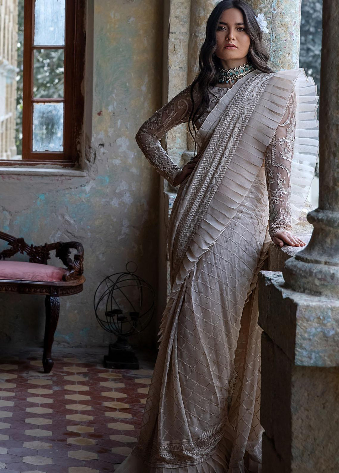 Threads & Motifs Pret Chiffon Saree THM21F 7626