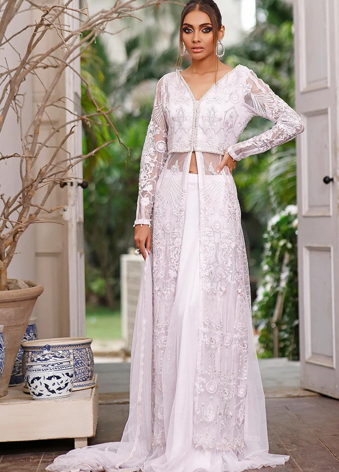 Threads & Motifs Luxury Pret Embroidered Net 2 Piece Dress THM21F 7228