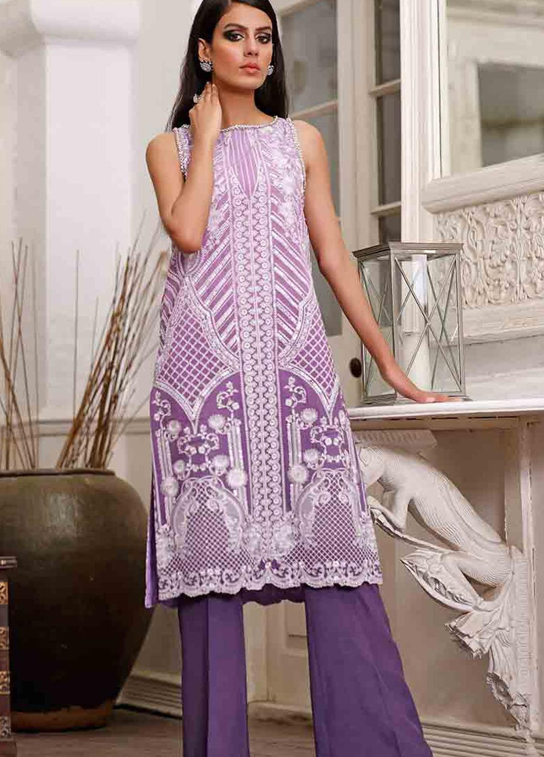 Threads & Motifs Luxury Pret Embroidered Chiffon Shirt THM21F 7379