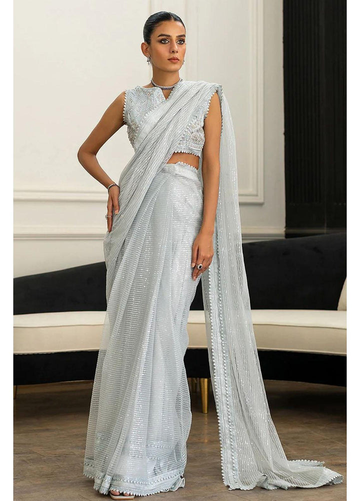 Threads & Motifs Luxury Pret  Net Saree 8184