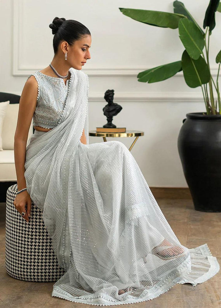 Threads & Motifs Luxury Pret  Net Saree 8184