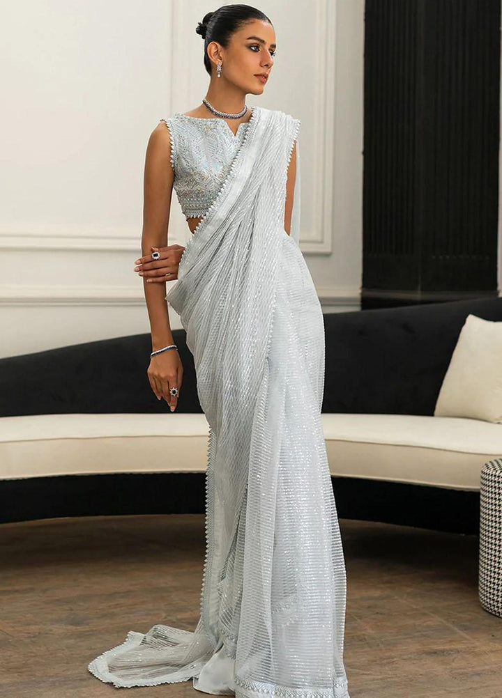 Threads & Motifs Luxury Pret  Net Saree 8184