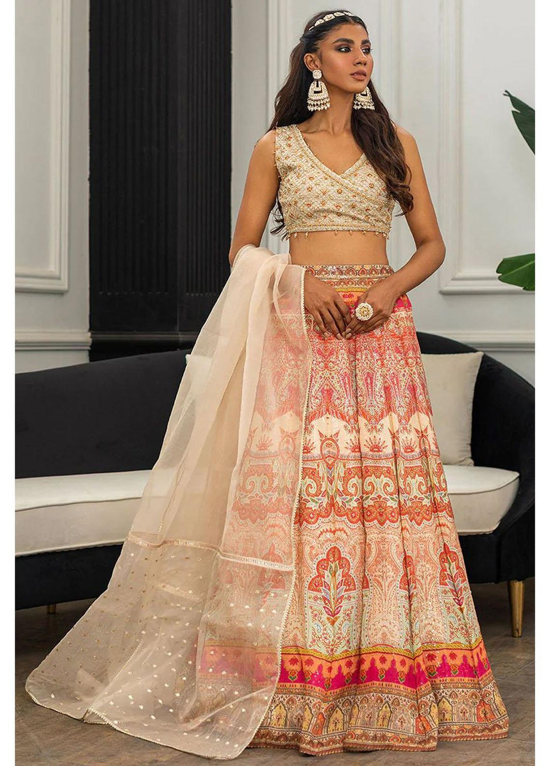 Threads & Motifs Luxury Pret  Banarsi Lehenga and Blouse 8153