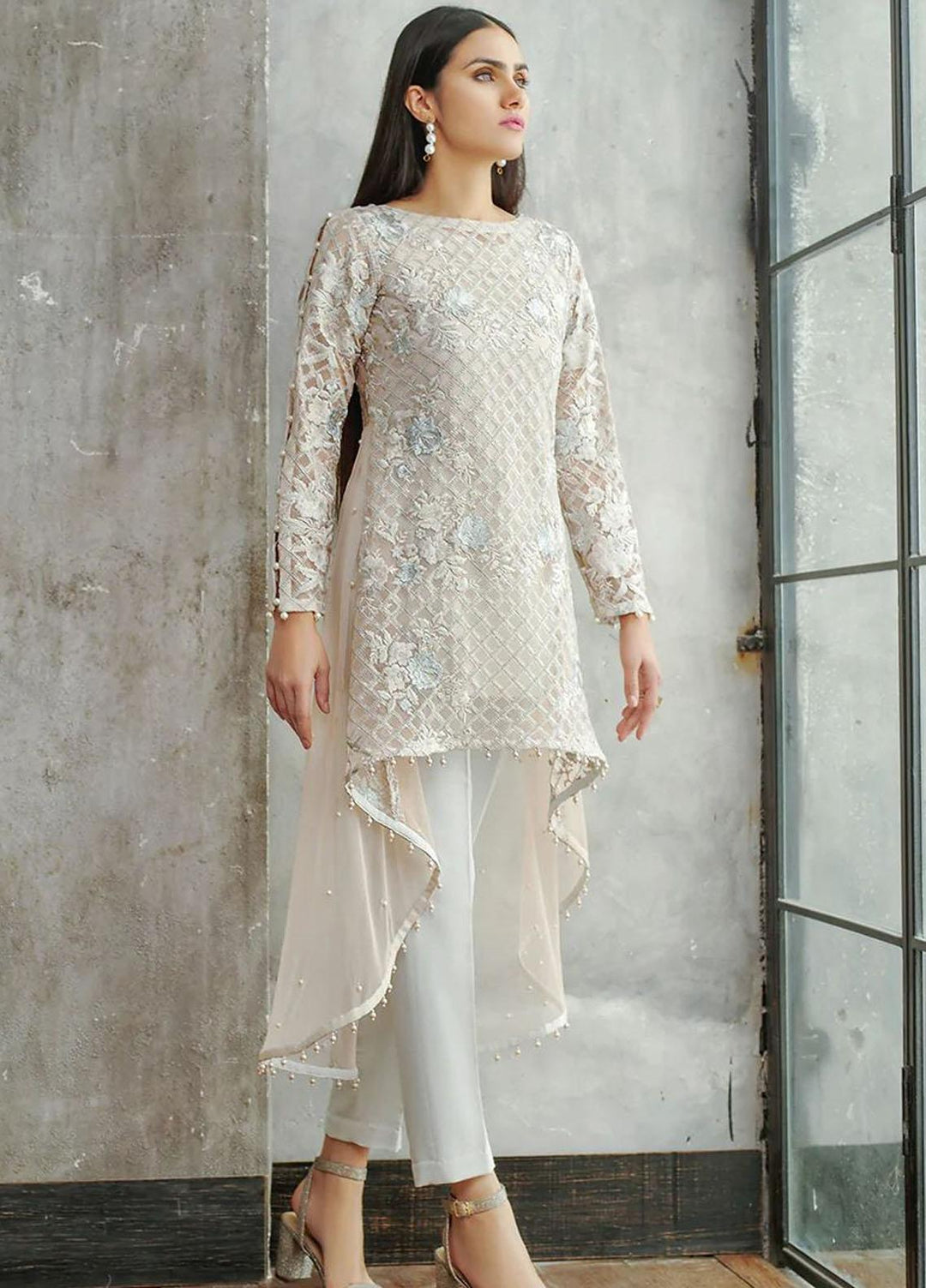 Threads & Motifs Luxury Pret  Net Shirt 5092