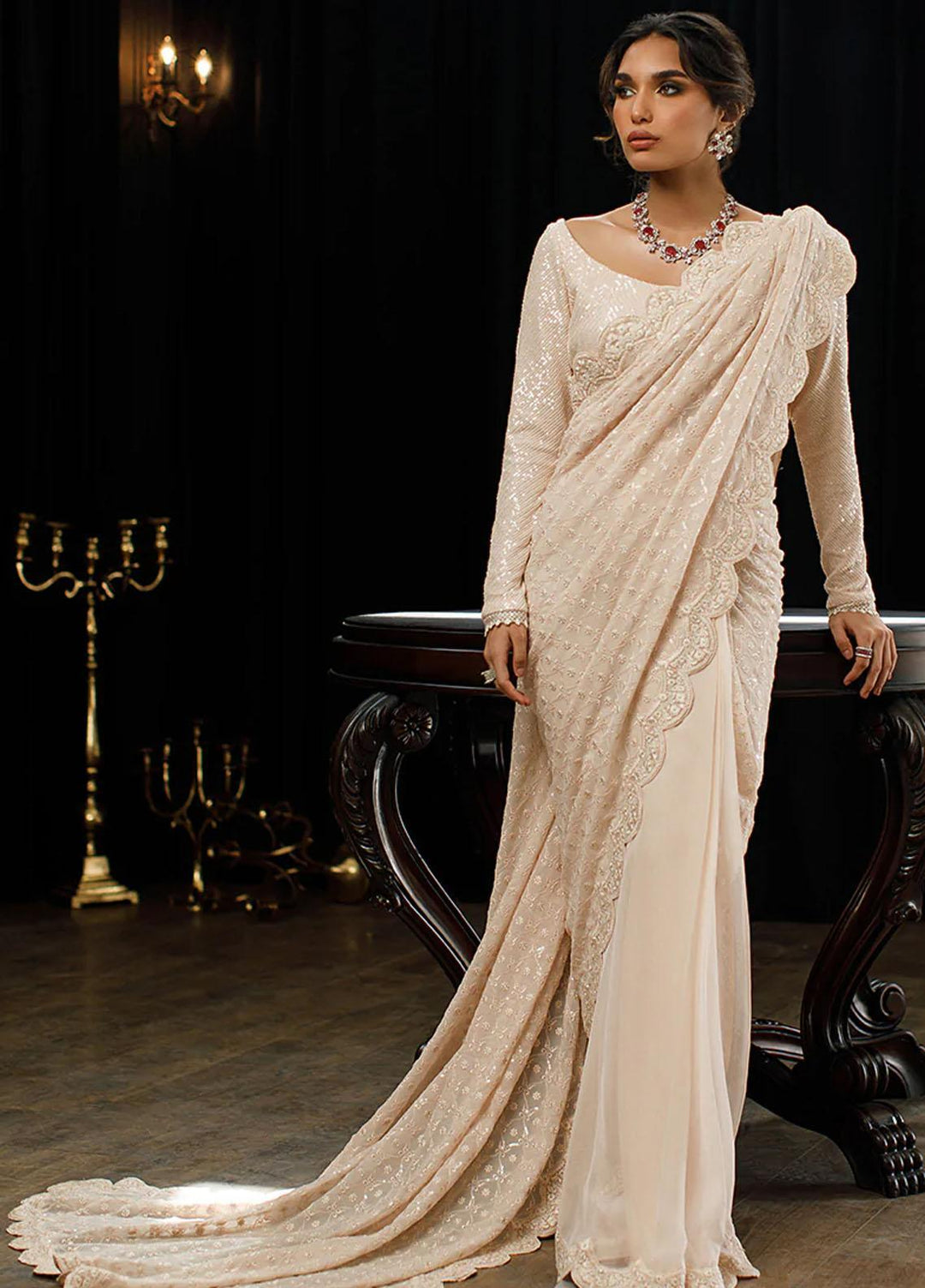 Threads & Motifs Pret Formal Chiffon Saree 8059