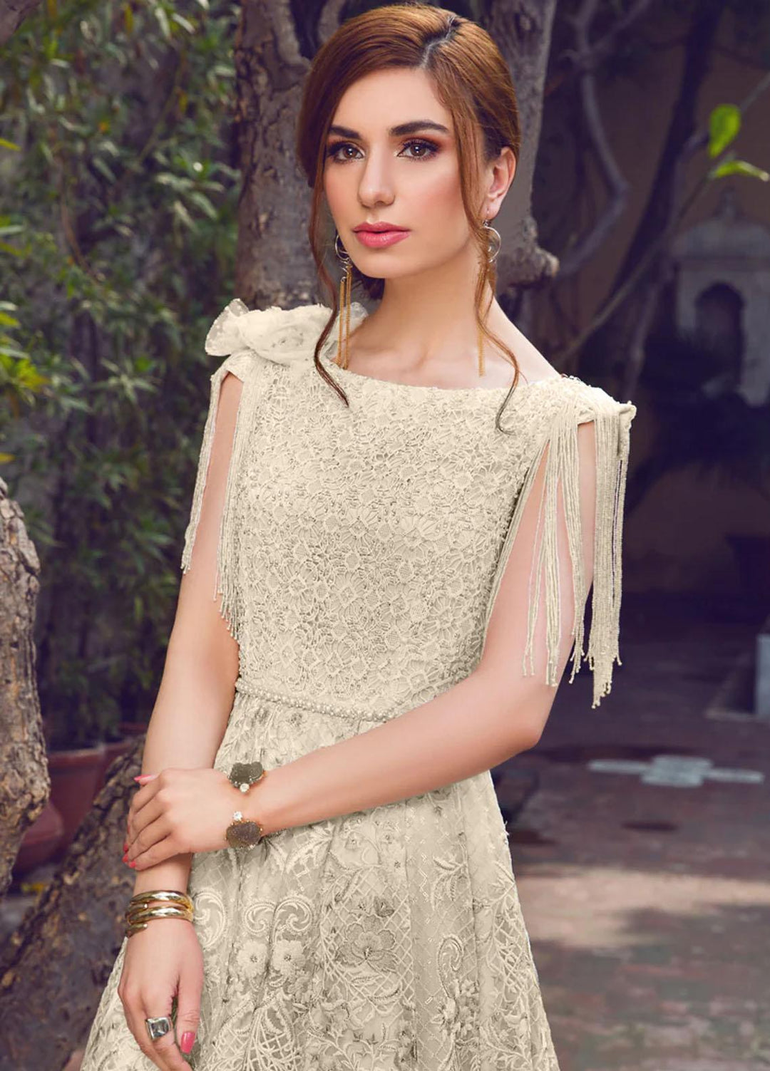 Threads & Motifs Pret Formal Wear Organza Dress 5532 Off White