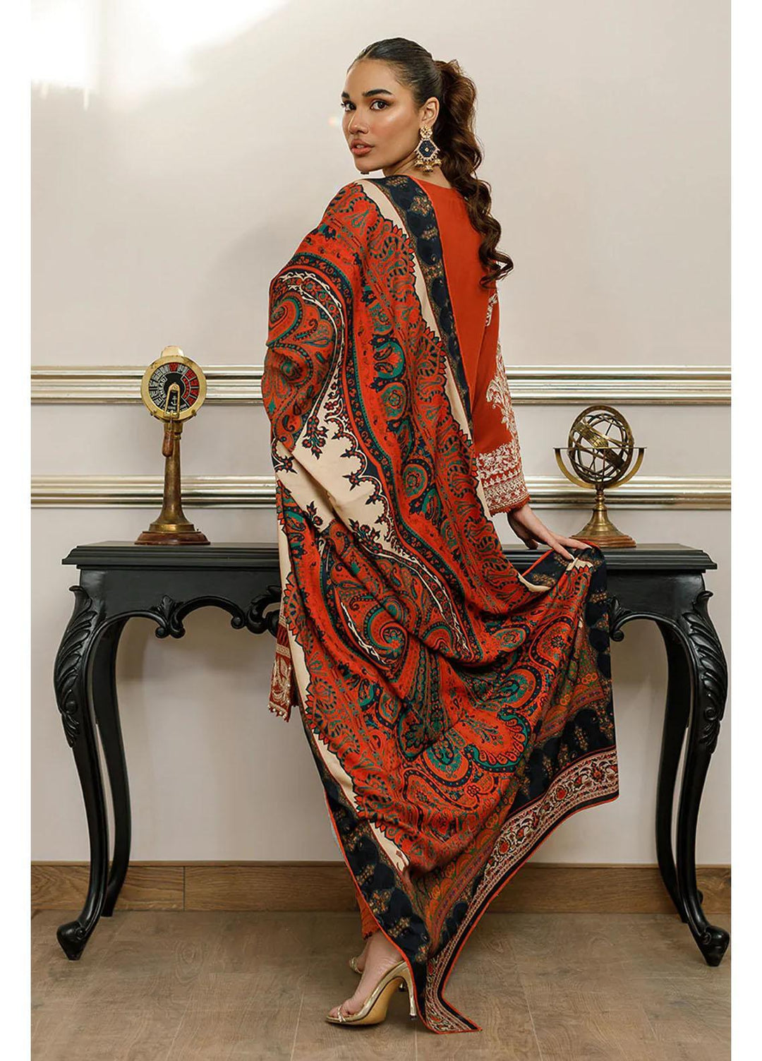 Threads & Motifs Printed Jamawar  Shawls THM23SH Shawl-120 - Winter Shawls