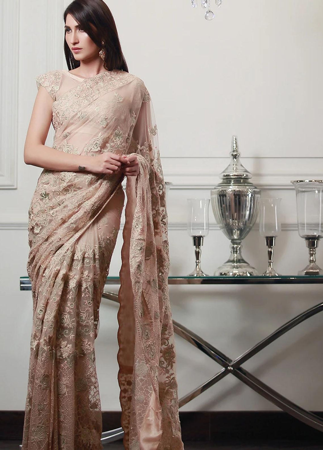 Threads & Motifs Pret Semi Formal Net Saree THM21SF 2269